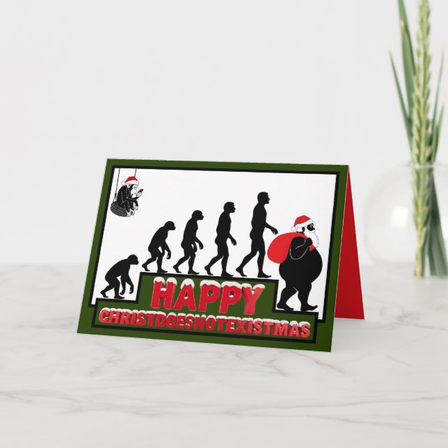 Tarjeta de Navidad divertida para ateos (Anverso)