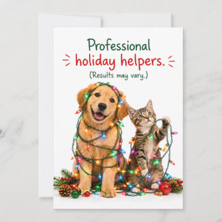 Tarjeta de Navidad divertida para mascotas