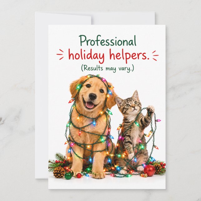 Tarjeta de Navidad divertida para mascotas (Anverso)