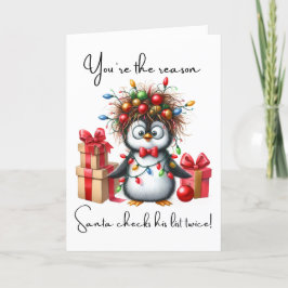 Tarjeta de Navidad divertida personalizada con pin