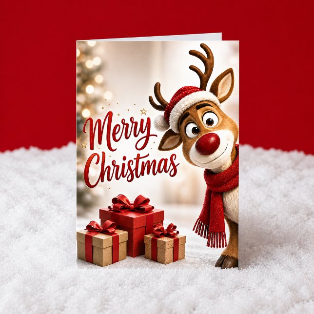 Tarjeta de Navidad Divertida Reno de Navidad (Subido por el creador)