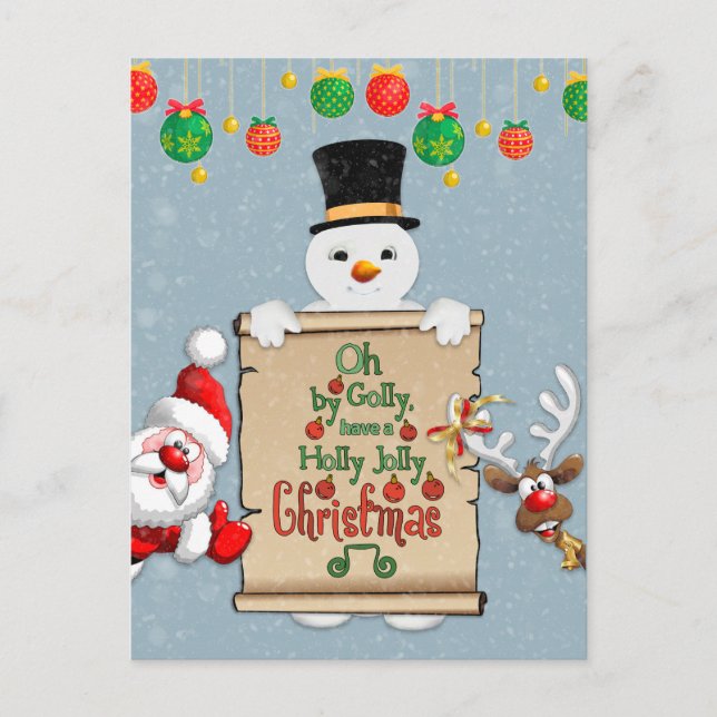 Tarjeta de Navidad divertida saludo postal de Navi (Anverso)