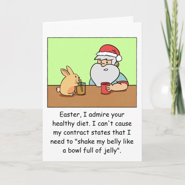 Tarjeta de Navidad divertida: Santa se queja por (Anverso)