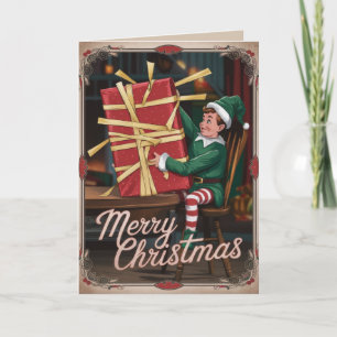Tarjeta de Navidad divertida vintage EDITABLE