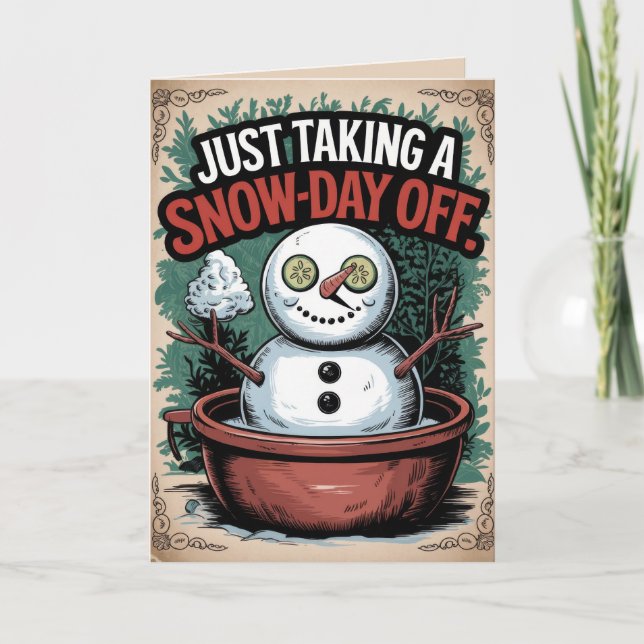 Tarjeta de Navidad divertida vintage EDITABLE (Anverso)