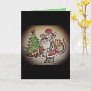 Tarjeta de Navidad divertida y cursi de Papá Noel