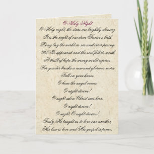 Tarjeta de Navidad divina de las letras del himno