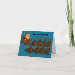 Tarjeta de Navidad doblada de Dachshund