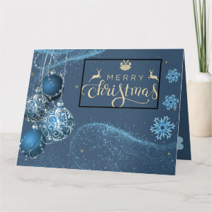 Tarjeta de Navidad doblada de felicitación Blu & S