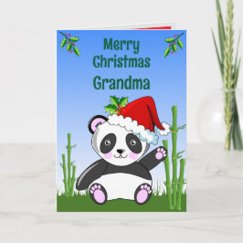 Tarjeta de Navidad doblada de Panda