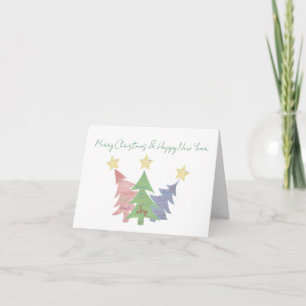 Tarjeta de Navidad Doble de Arte Verbal Consciente