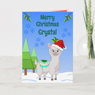 Tarjeta de Navidad Doble de Llama