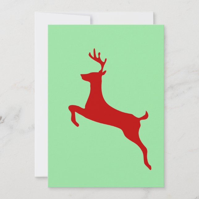 Tarjeta de Navidad Doble del Reno de Nariz Roja (Anverso)