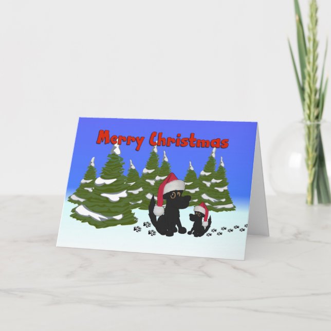 Tarjeta de Navidad Dog Merry (Anverso)
