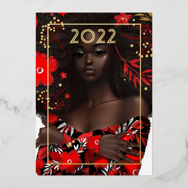 Tarjeta de Navidad dorada (Anverso)