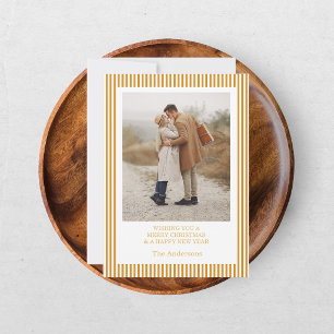 Tarjeta de Navidad dorada con collage de fotos Fel