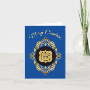 Tarjeta de Navidad dorada victoriana para la aplic