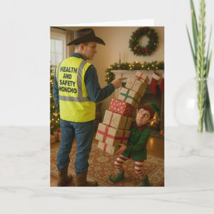 Tarjeta de Navidad - Duende y Seguridad