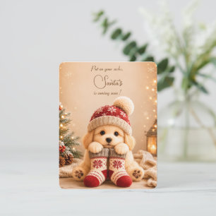 Tarjeta de Navidad dulce y acogedora para cachorro