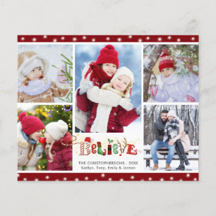 Tarjeta de Navidad económica y linda con foto BELI