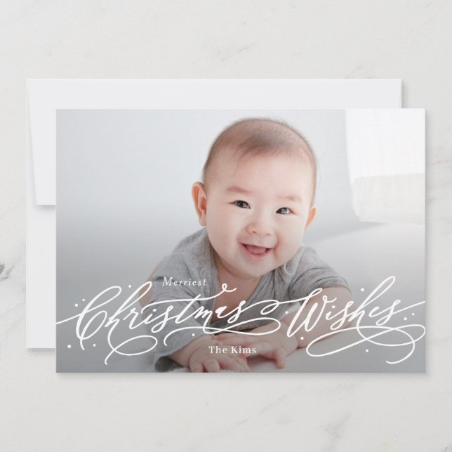 Tarjeta de Navidad Editable de Color para Foto de  (Anverso)