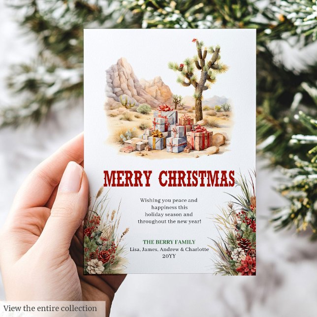 tarjeta de Navidad editable estilo pradera (Prairie style Christmas greeting card editable

)