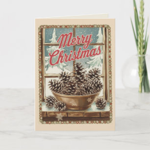Tarjeta de Navidad editable vintage