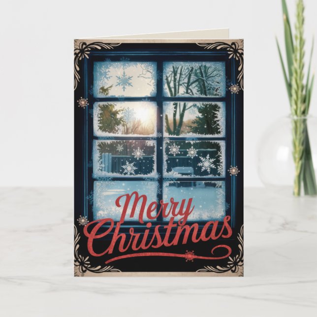 Tarjeta de Navidad editable vintage (Anverso)