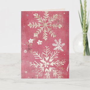 Tarjeta de Navidad editable vintage rosa
