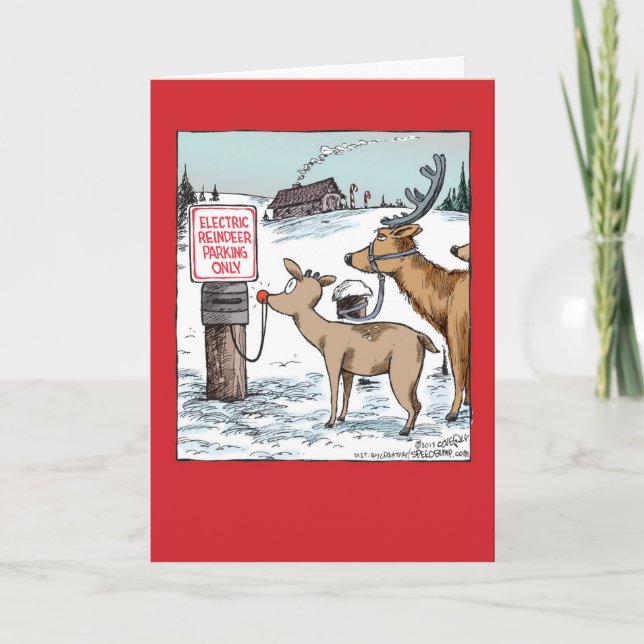 Tarjeta de Navidad eléctrica del estacionamiento (Anverso)