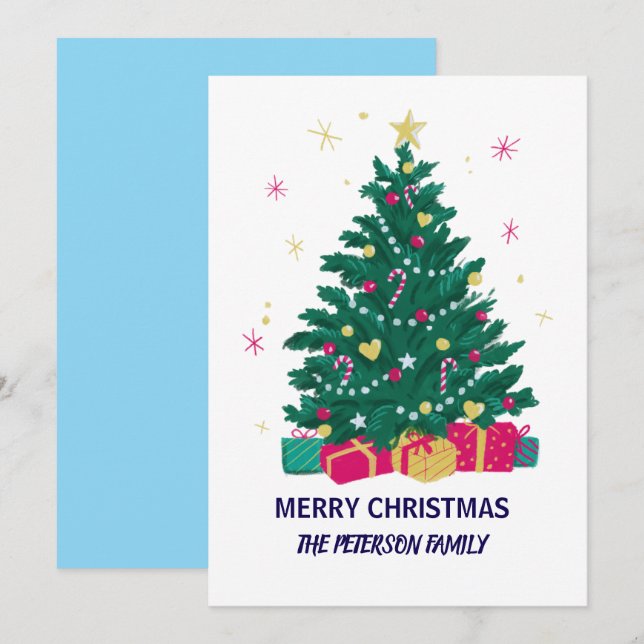 Tarjeta de Navidad elegante (Anverso / Reverso)
