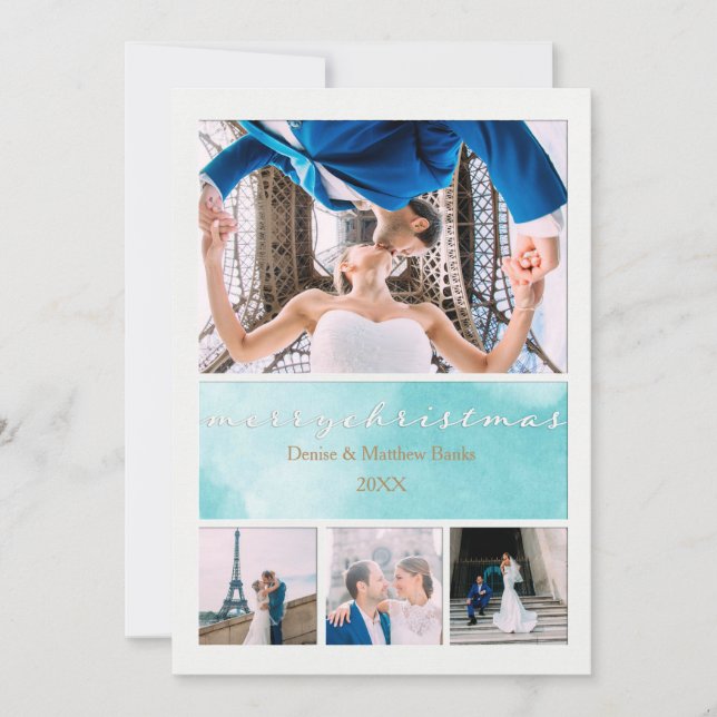 Tarjeta de Navidad elegante (Anverso)