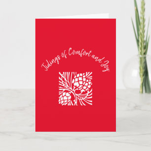 Tarjeta de Navidad elegante alegre roja y blanca