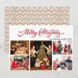 Tarjeta de Navidad elegante con 5 fotos