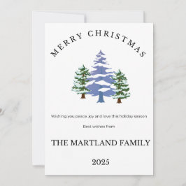 Tarjeta de Navidad elegante con acuarela