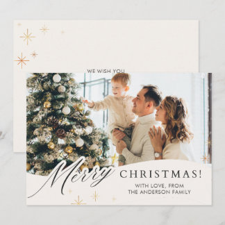 Tarjeta de Navidad elegante con foto