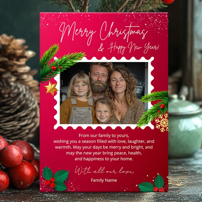 Tarjeta de Navidad elegante con foto (Subido por el creador)