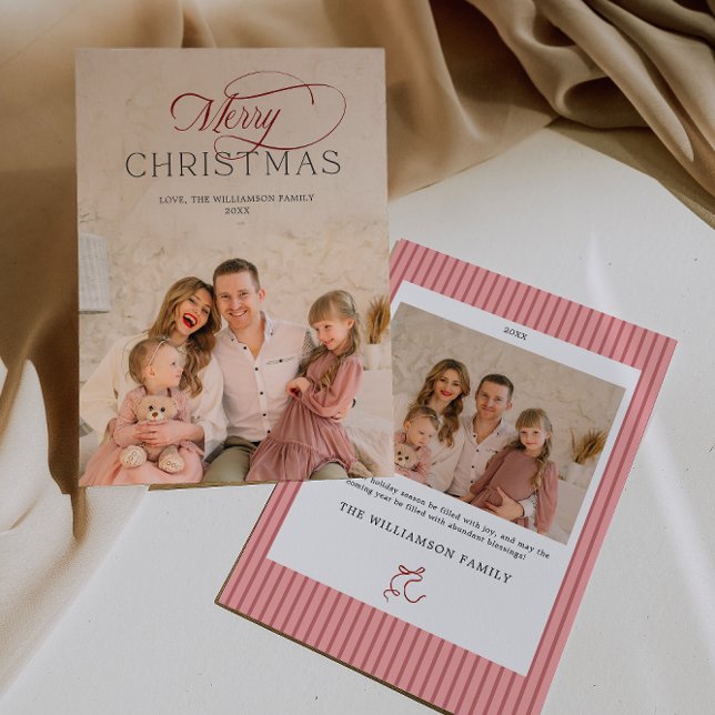 Tarjeta de Navidad elegante con foto (Elegant Christmas Photo Card)