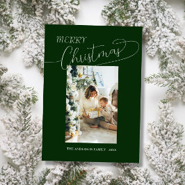 Tarjeta de Navidad elegante con foto familiar pers