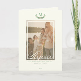 Tarjeta de Navidad elegante con monograma para fot