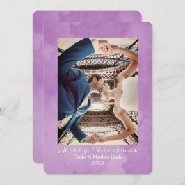 Tarjeta de Navidad elegante con pétalo de crocus e