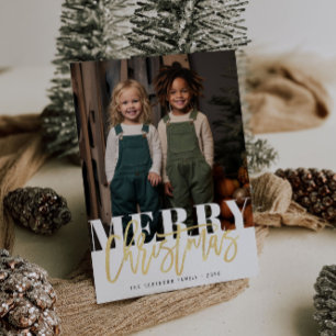 tarjeta de navidad elegante con texto de papel de 