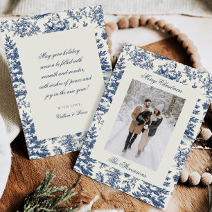 Tarjeta de Navidad elegante con toile familiar