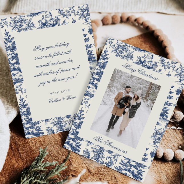 Tarjeta de Navidad elegante con toile familiar (Subido por el creador)