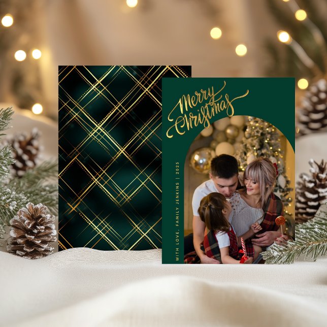Tarjeta de Navidad elegante con una foto de Plaid (Subido por el creador)