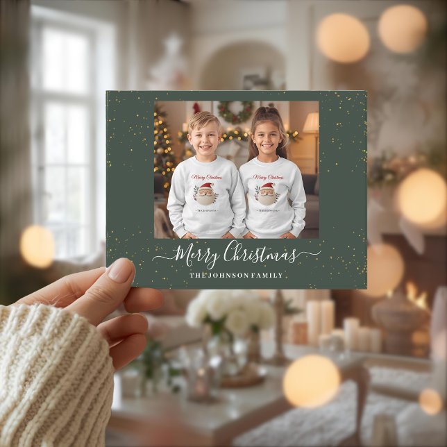 Tarjeta de Navidad elegante con una sola foto (Subido por el creador)