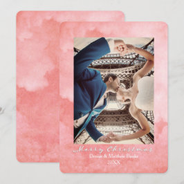 Tarjeta de Navidad elegante de acuarela Mellow Ros