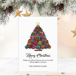 Tarjeta de Navidad elegante de árbol de Navidad de