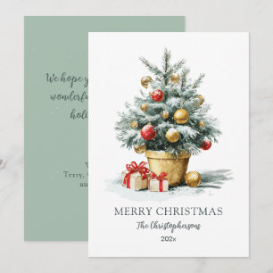 Tarjeta de Navidad elegante de árbol de Navidad si