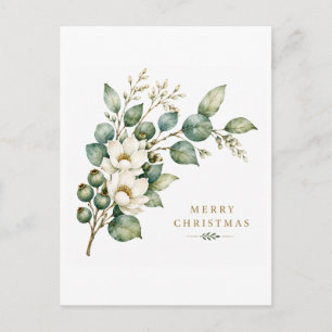 Tarjeta de Navidad elegante de eucalipto botánico